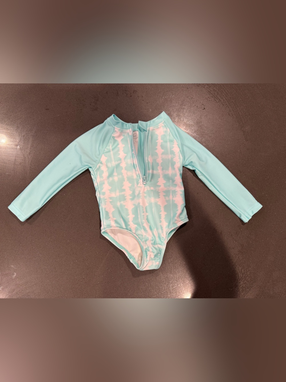 wonder nation Aqua Tie-Dye Infant Rash Guard Top